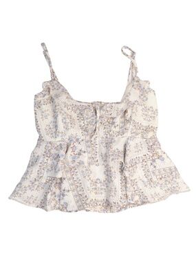 Alter’d State Floral Ruffle Crop Top Medium Boho Tank Adjustable Straps